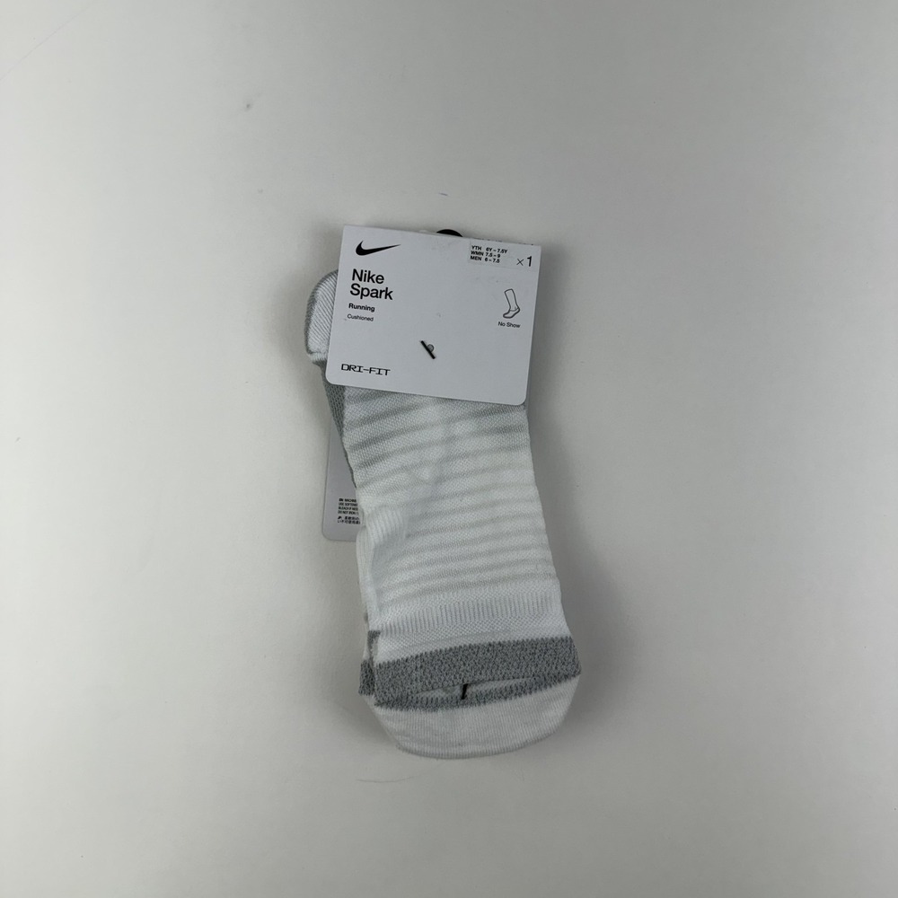 New Womens Nike Spark Lightweight White Running No Show Socks Size 7.5-9